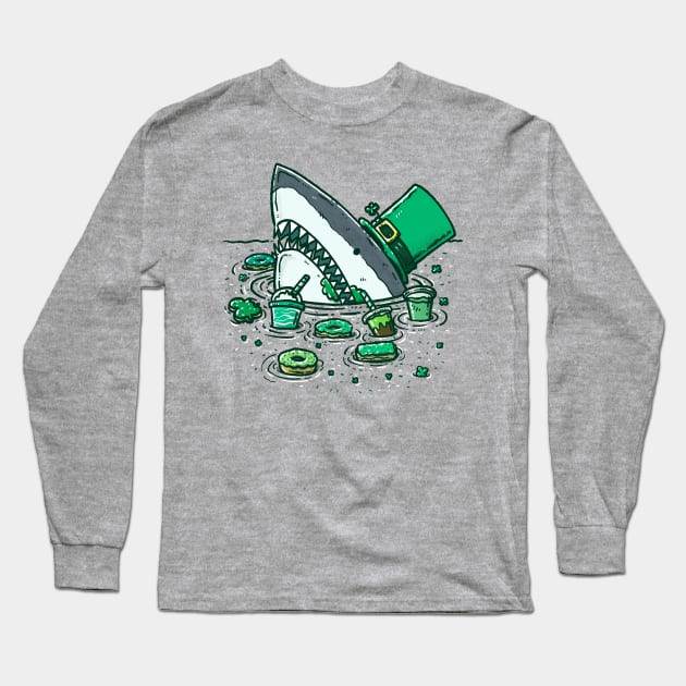 St Patricks Day Sweets Shark Long Sleeve T-Shirt by nickv47